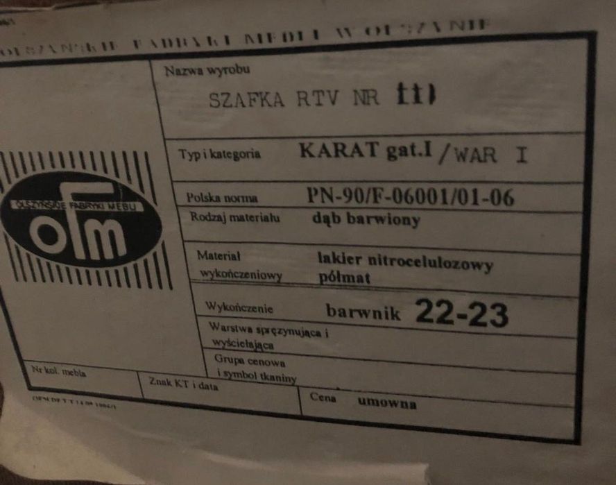 Szafka pod telewizor (dąb barwiony)