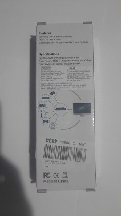 Hub USB 2.0 5V wieloportowy rozdzielacz 7 portów