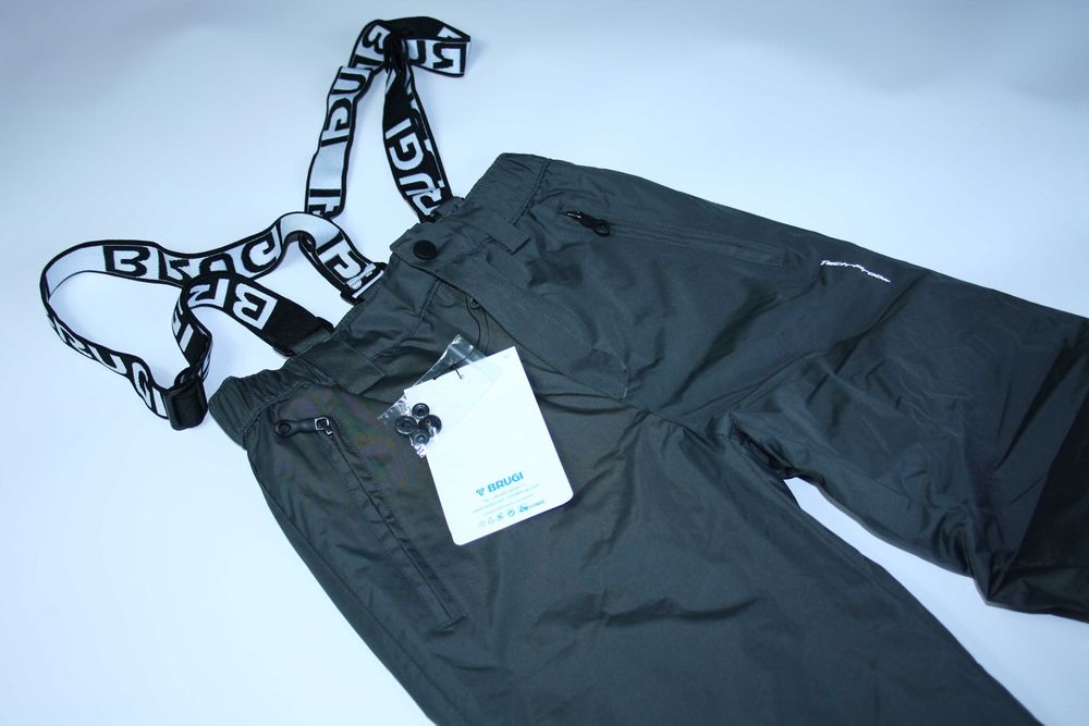 zimowe dziecięce spodnie narciarskie 1AI8 Brugi grafit 140/146