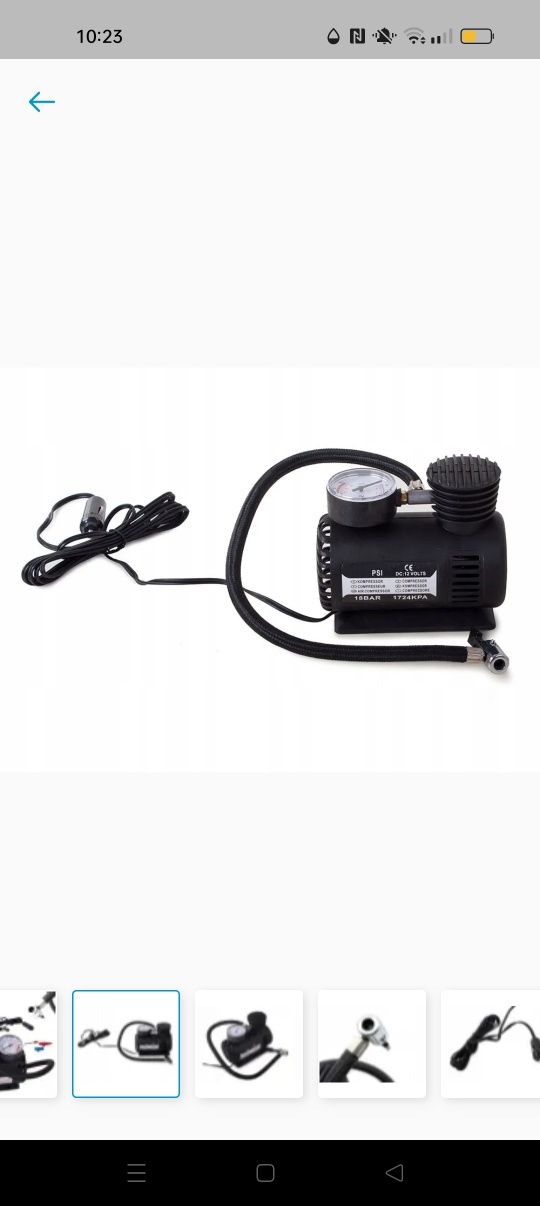Mini kompresor sprężarka pompka samochodowa 12 v do samochodu manometr