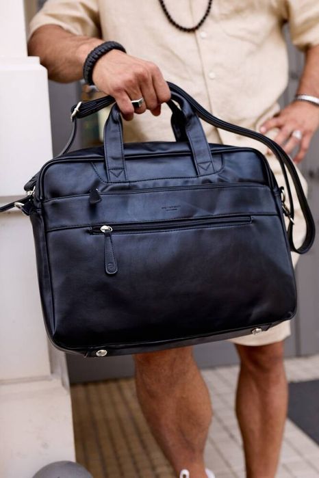 gustowna torba na laptopa do 14 cali wykonana ze skóry ekologicznej