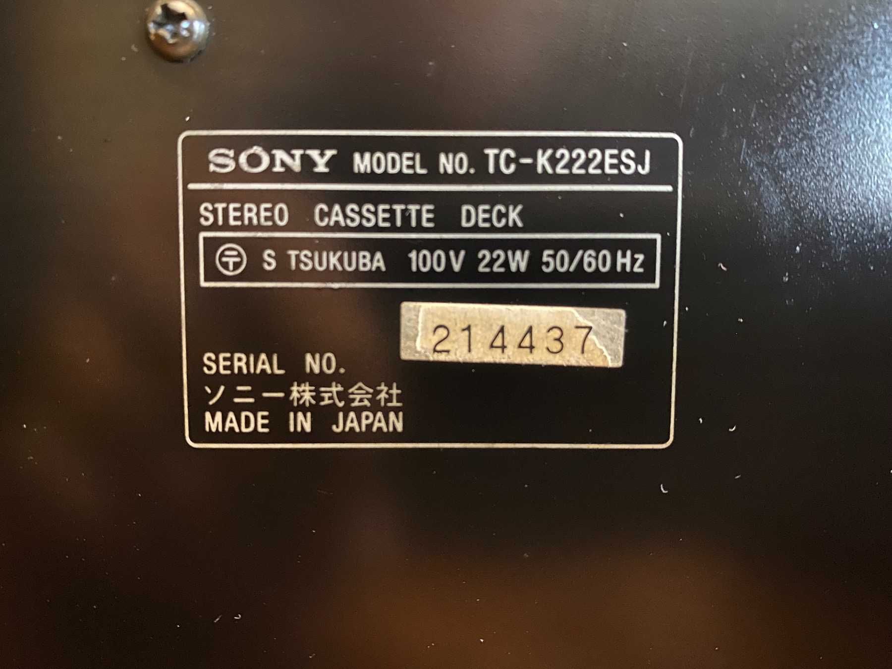 кассетная дека SONY TC-K222ESJ+пульт