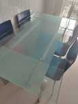 Mesa sala jantar com tampo de vidro