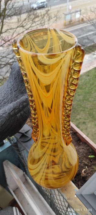 Wysoki i ciężki wazon Orkusz Huta Laura