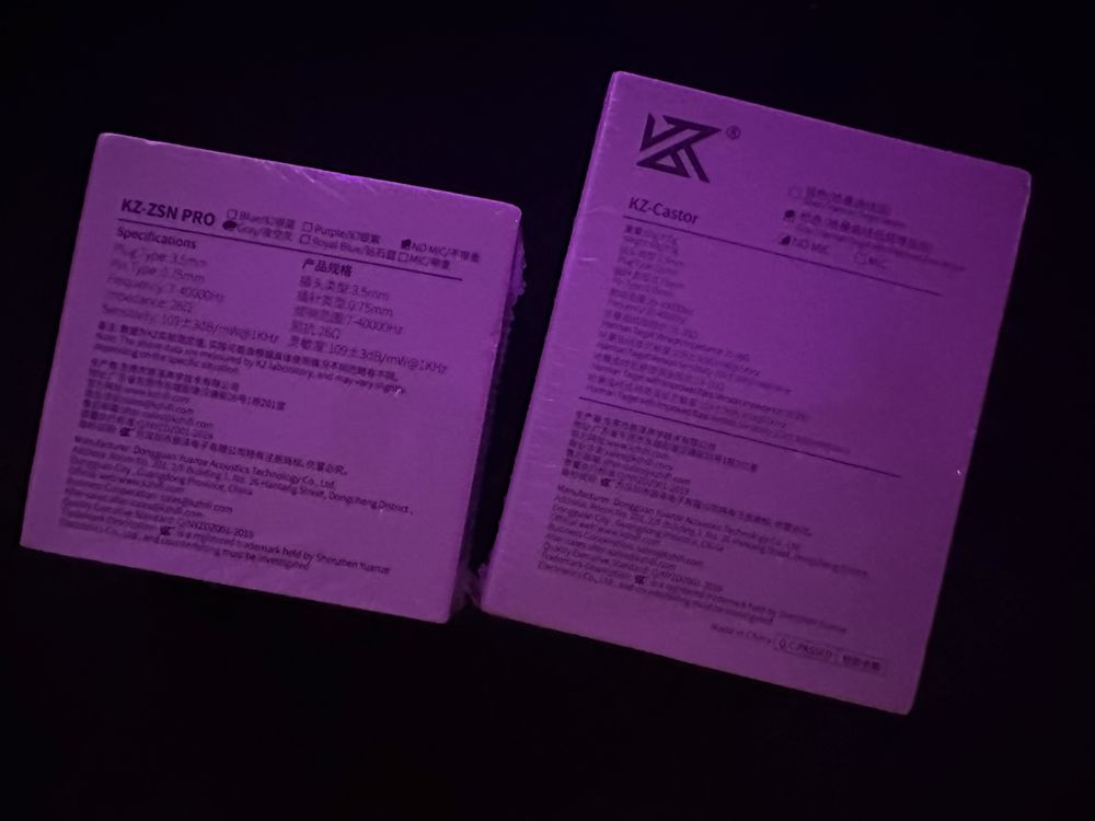 In Ears KZ CASTOR & KZ ZSN PRO selados novos