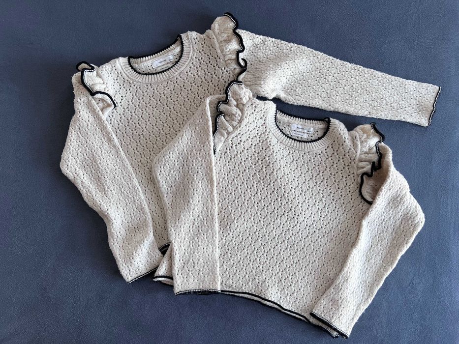 Dla bliźniaczek sweterki ażurowe, RESERVED, rozm. 146