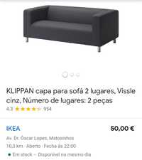 Capa sofá 2 lugares IKEA, modelo Klippan