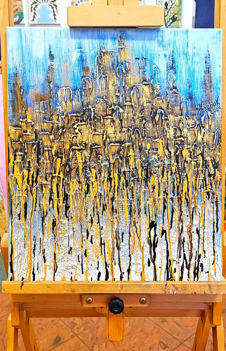 3D картина "Місто" для інтер'єру форматі 46×56, ручна робота