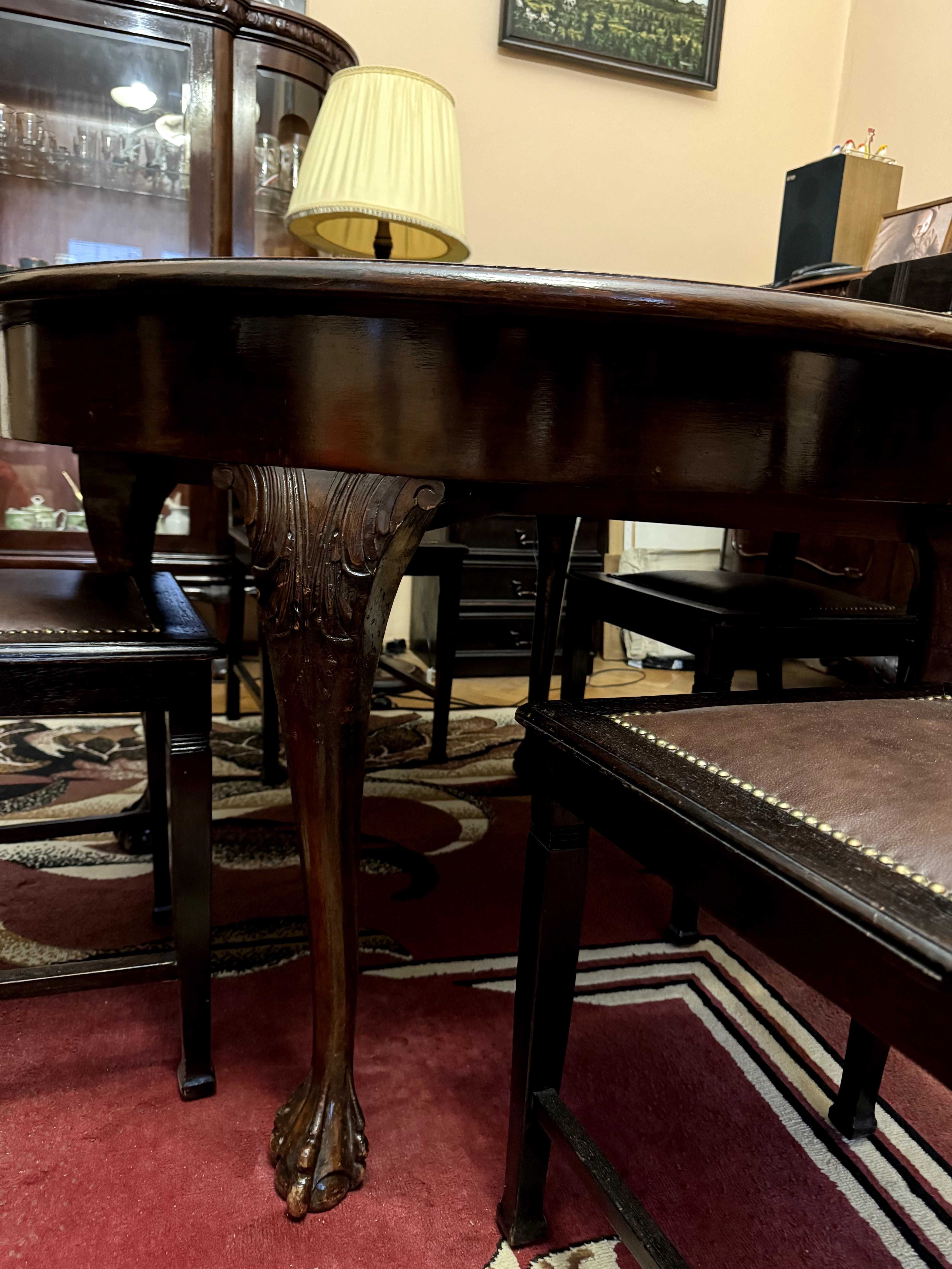 Rozsuwany vintage stół z przełomu XX wieku - antyk w komplecie