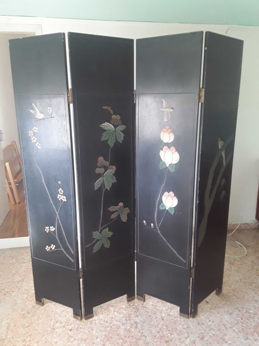Biombo oriental antigo e raro