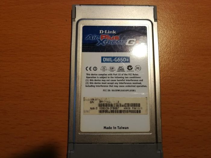 Placa PCMCIA Wi-Fi D-Link Air Plus Xtreme DWL-G650+ 2.4ghz