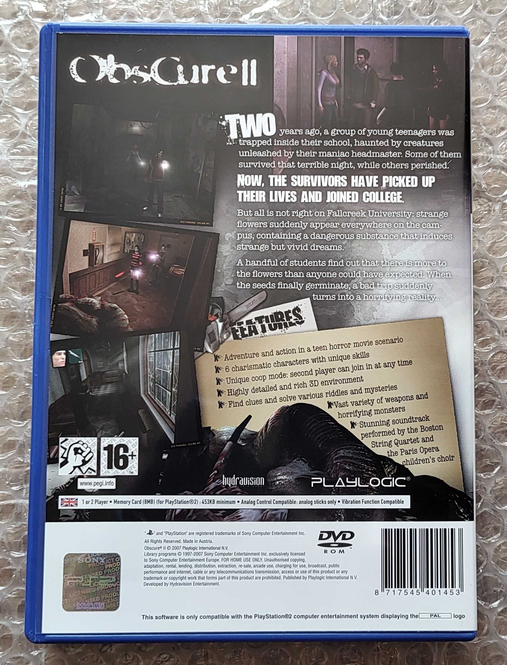 Obscure II 2 PS2 / Jak Nowa, Igła / 3xA / Unikat