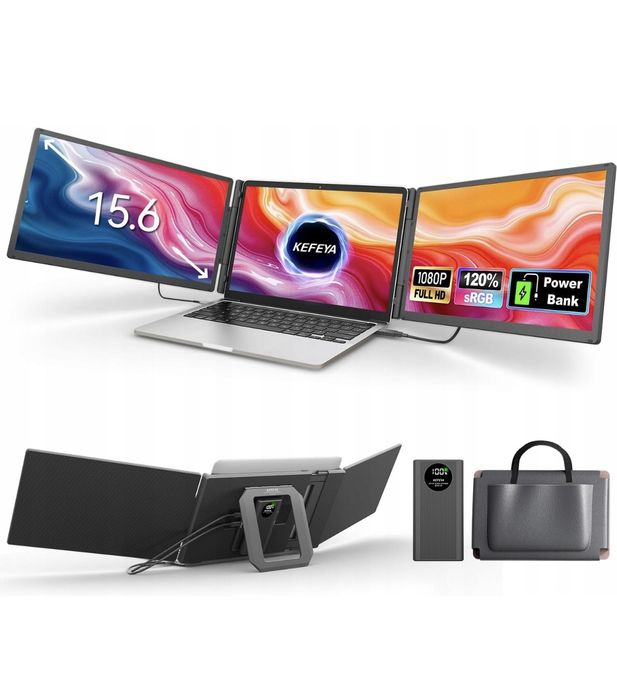Монітор портативний KEFEYA S5 15,6" 1080P з повербанком, новий.