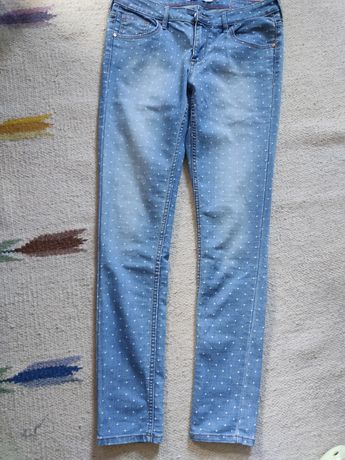 Spodnie jeansowe w kropki , lekkie