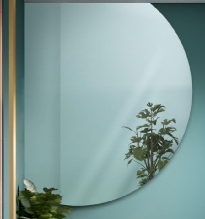 Nowe lustro do łazienki toaletki półokrągłe ścięte 100x76