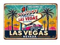 Obraz plakat tabliczka Las Vegas metal, retro, vintage