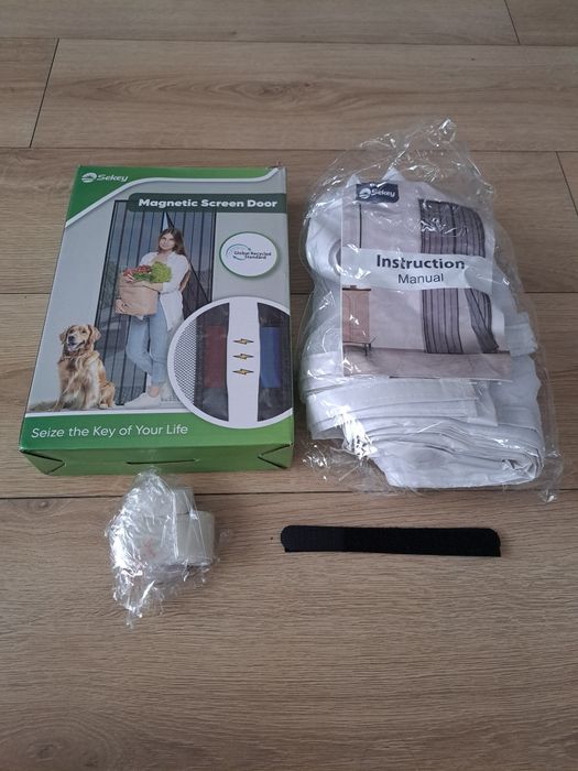 Moskitiera magnetyczna na drzwi balkonowe 110x230cm biała SEKEY