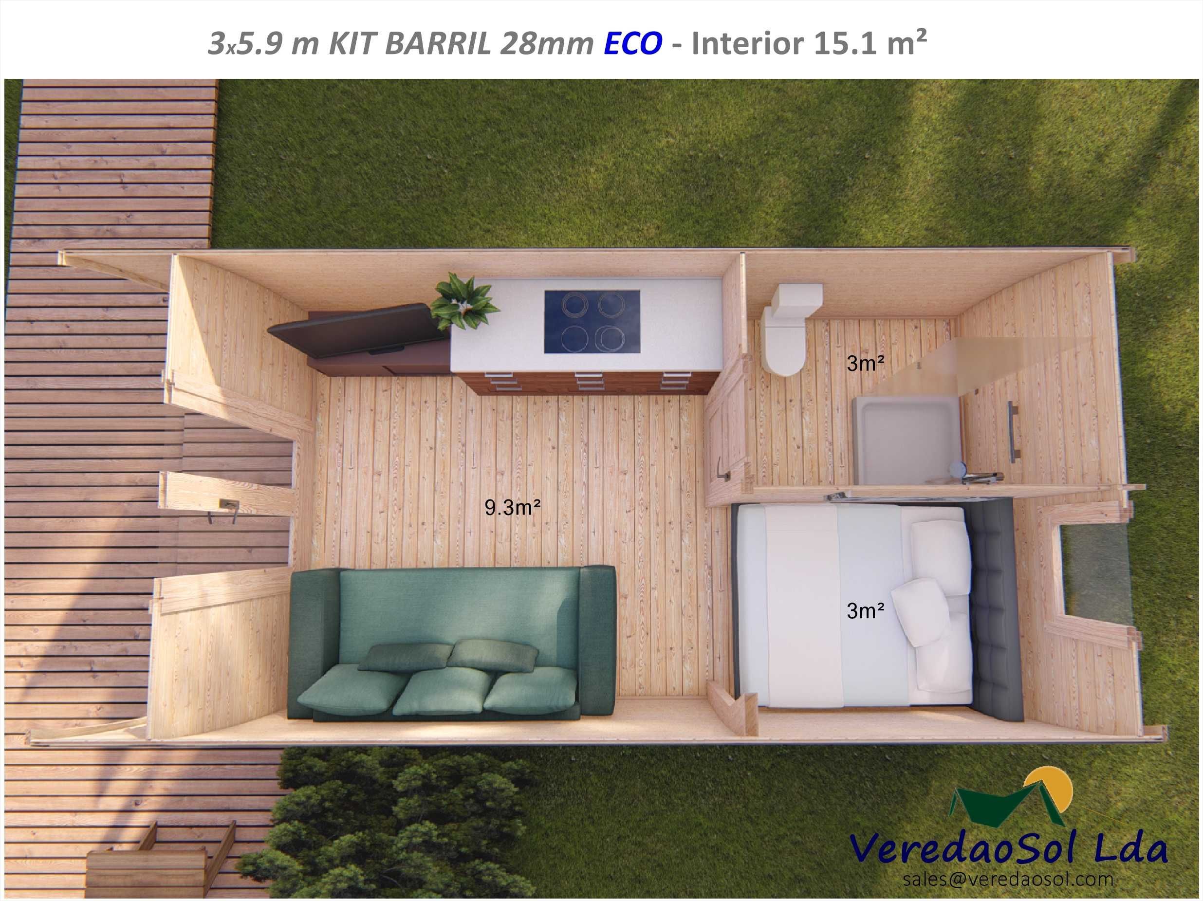 Casa Madeira KIT BARRIL / Kokon 28/44mm - Coberta 19.4m² - ECO