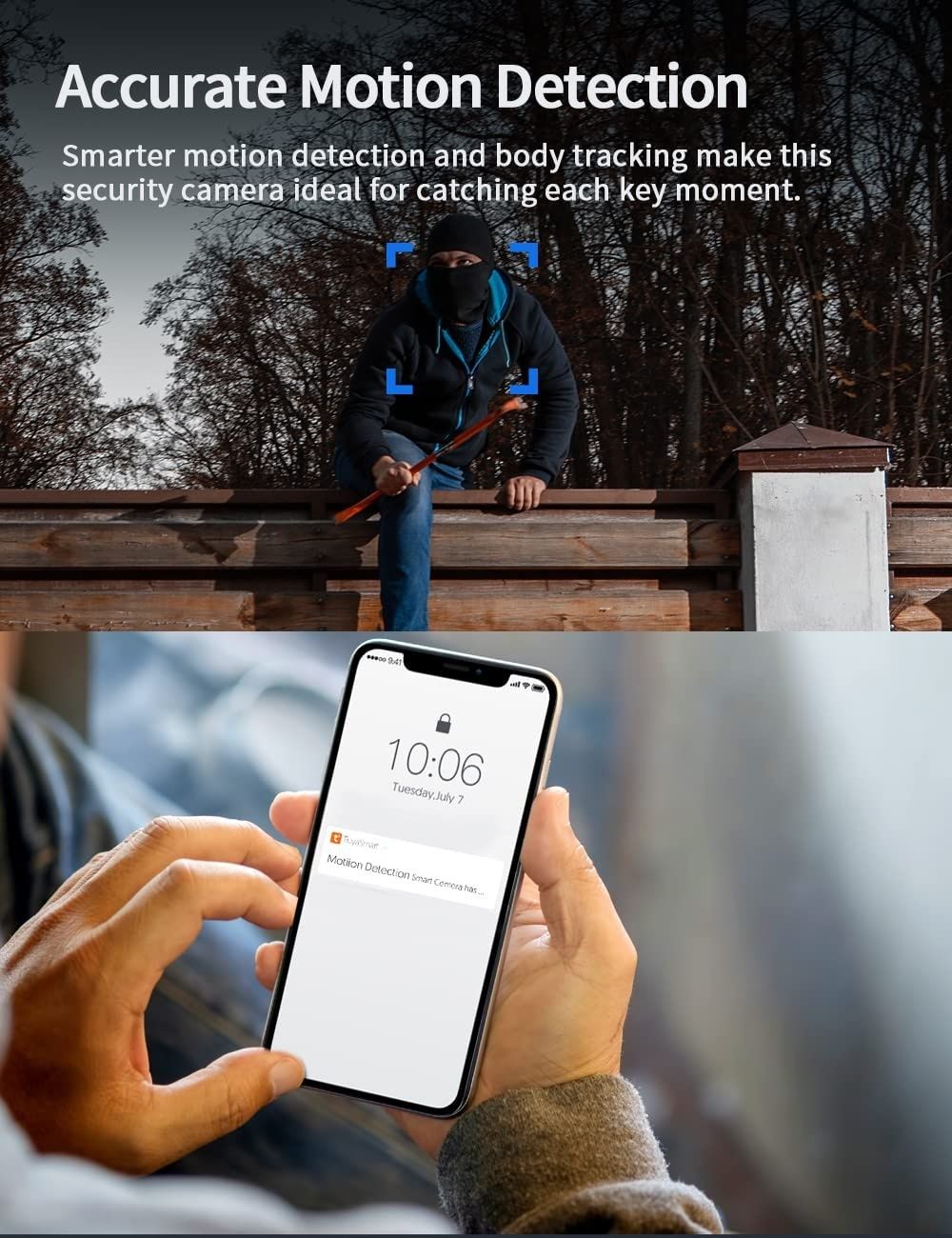 Câmera rotativa exterior 1080P WiFi Tuya App