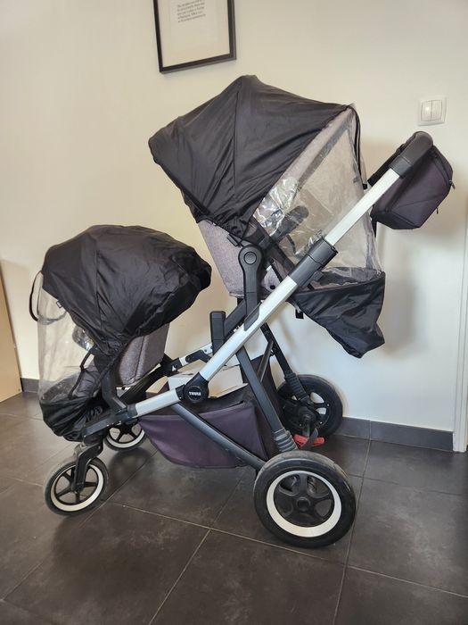 Thule Sleek + assento irmão + acessórios