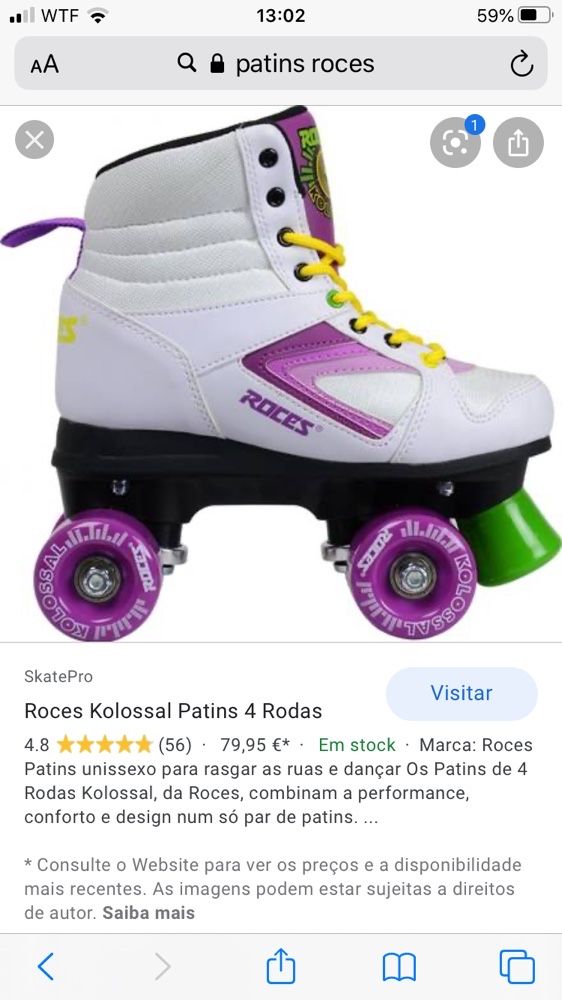 Patins 4 rodas ROCES