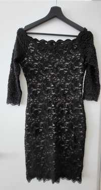 Koronkowa czarna beżowa sukienka BY O LA LA...