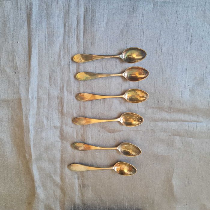 6 łyżeczek posrebrzanych - PRL.