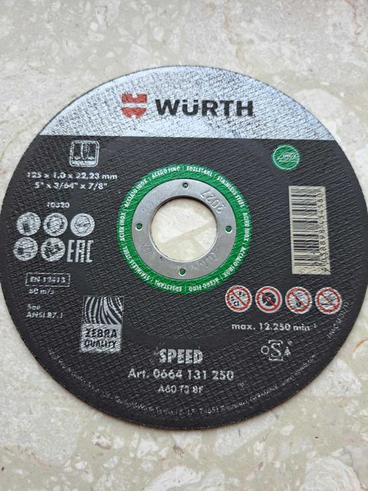 Tarcza tnąca do metalu Wurth 125x1.0x22,23 - 50 szt