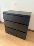 MALM c/ 3 gavetas preta 80x78