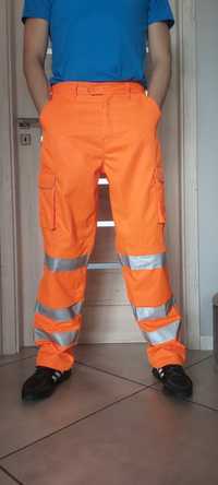 Spodnie monterskie, robocze ostrzegawcze r.50, XL