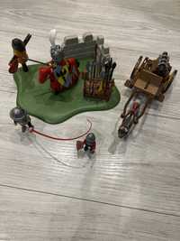 dwa zestawy playmobil knights armata i turniej rycerski