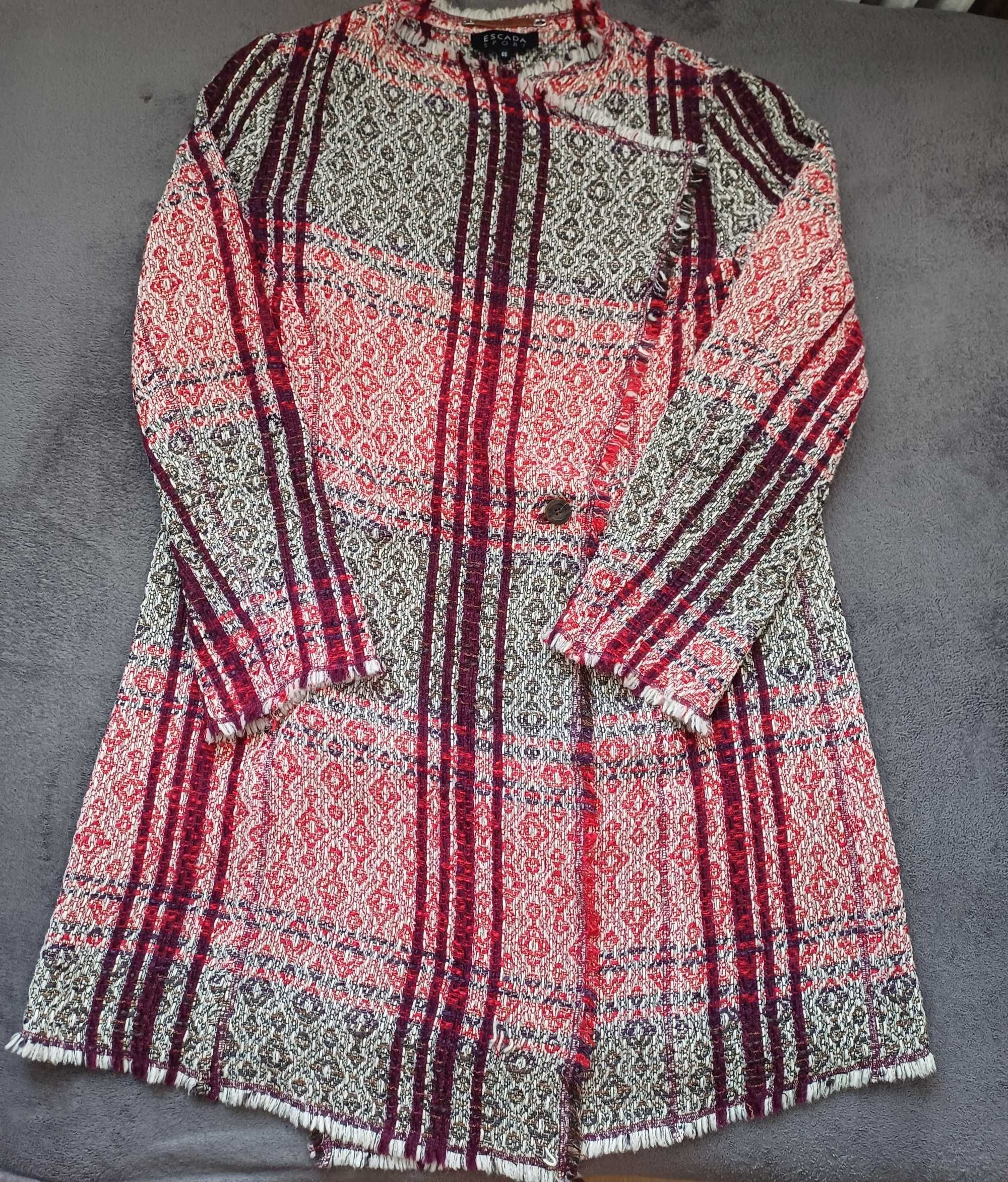 Escada długi wełniany żakiet rozmiar XXL/3XL