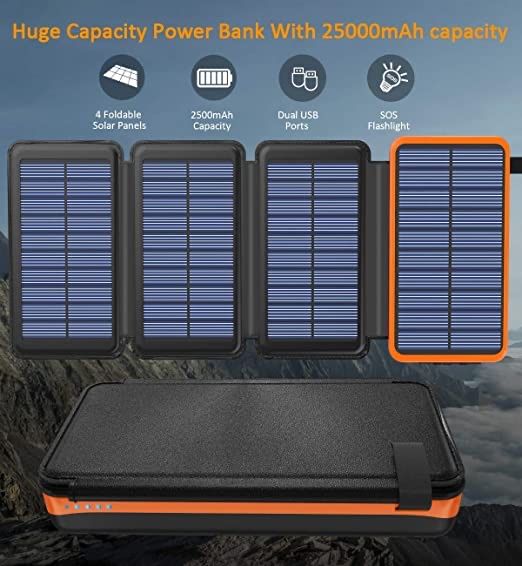 Power bank z panelem solarnym GOODaaa D4004, 25000 mAh 5 W