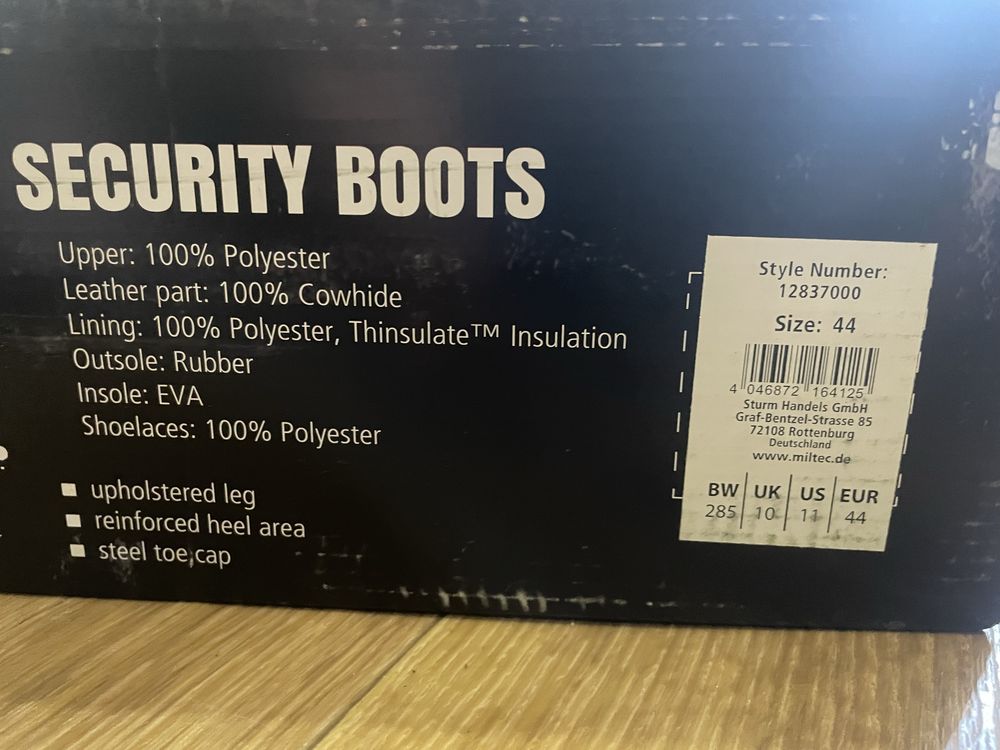 Берці Security Boots Mil-Tec 44 нові