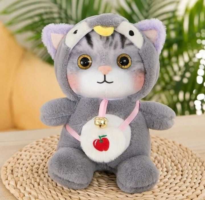 Maskotka pluszowa pluszak kotek w kapturze przytulanka kot kawaii 23CM