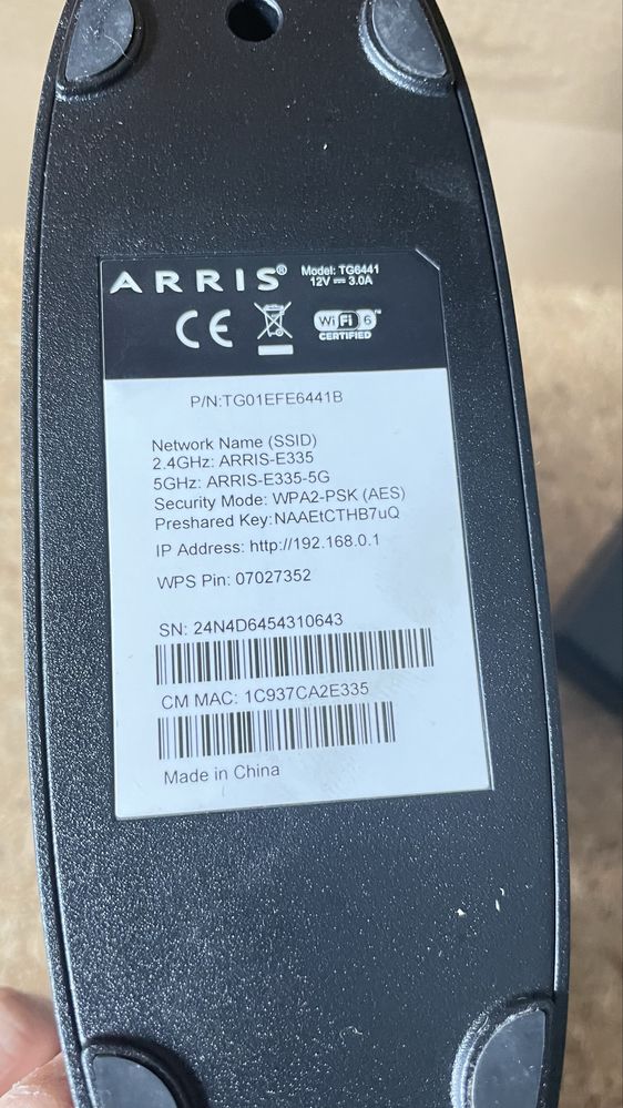 Modem kablowy ARRIS TG6441B