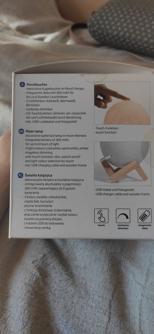 Lampka księżyc 3 kolorowa