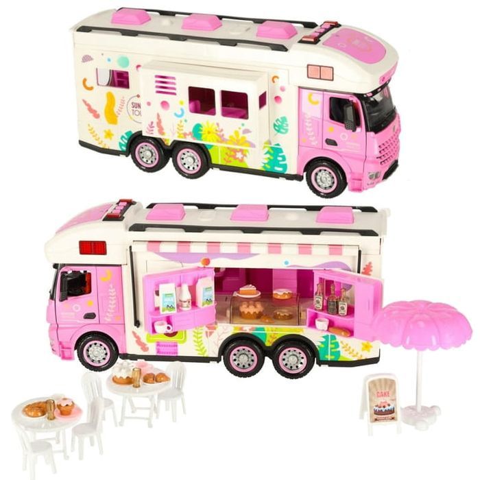 Kamper Dla Lalek Rozkładany Samochód Auto Cukiernia Światło Dźwięk -