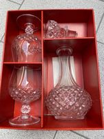 Garrafa e 2 cálices para licor Cristal D'Arques