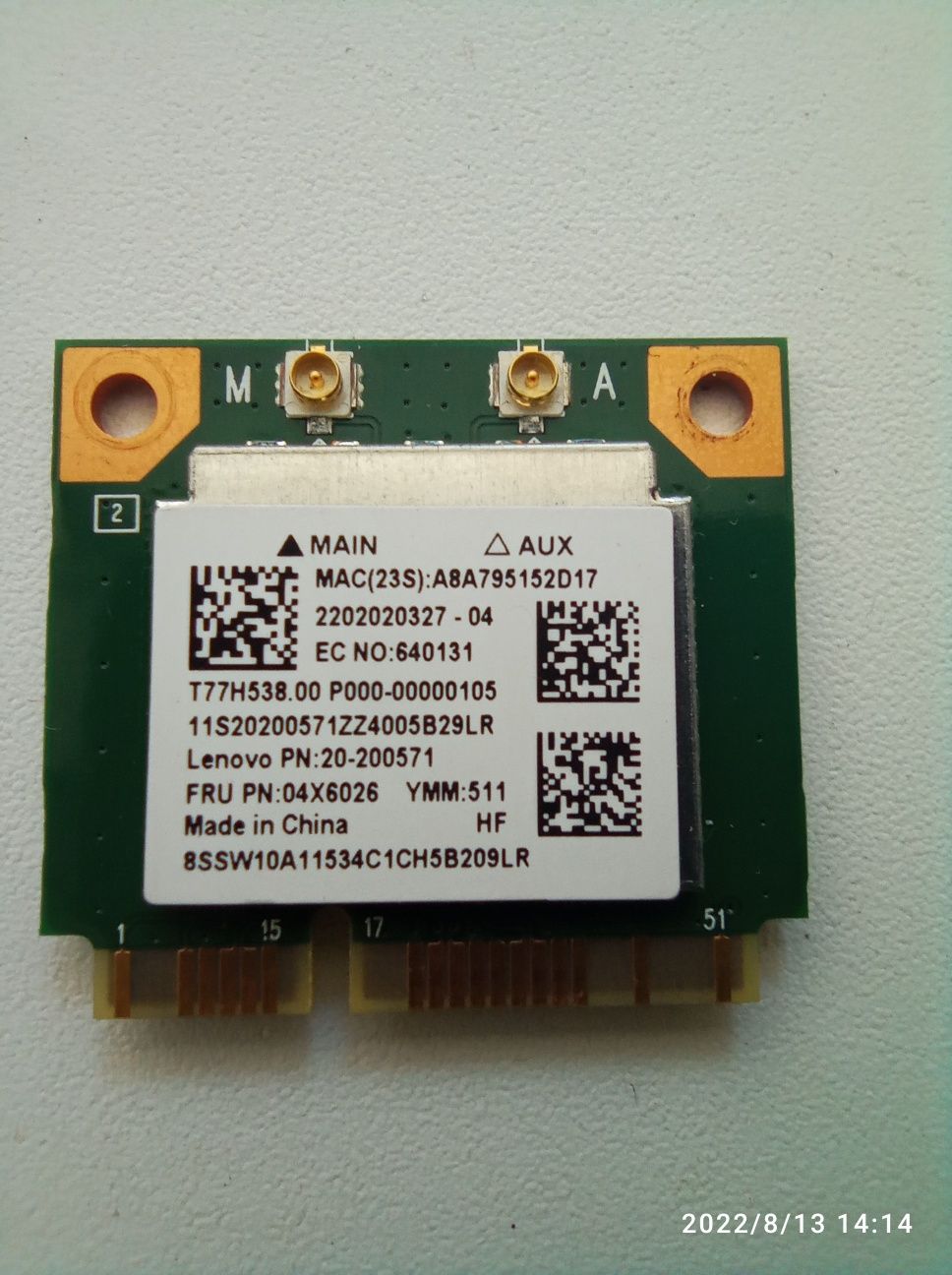 Wi-Fi адаптер 04X6026 RTL8821AE для Lenovo C40-05,C40-30,B40-30,B50-30