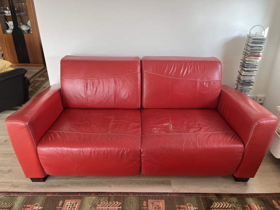 Sofa rozkładana z podnóżkiem