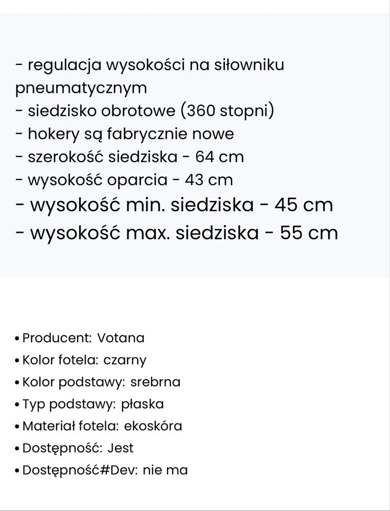 Krzesło fotel obrotowy regulowana wyskosc czarny