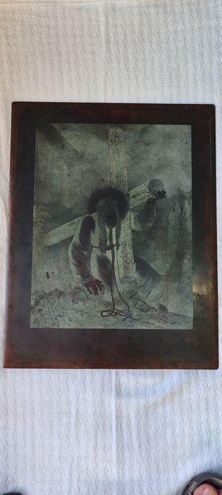 Bartolozzi ou aprendiz enorme Matriz gravura em cobre séc XIX