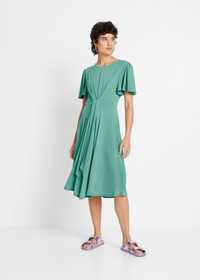 B.P.C sukienka zielona wiązanie midi 36/38.