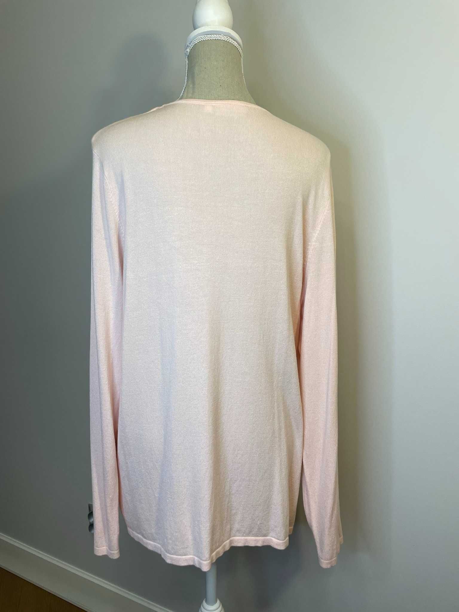 różowy sweter z cekinami c&a plus size rozmiar 48