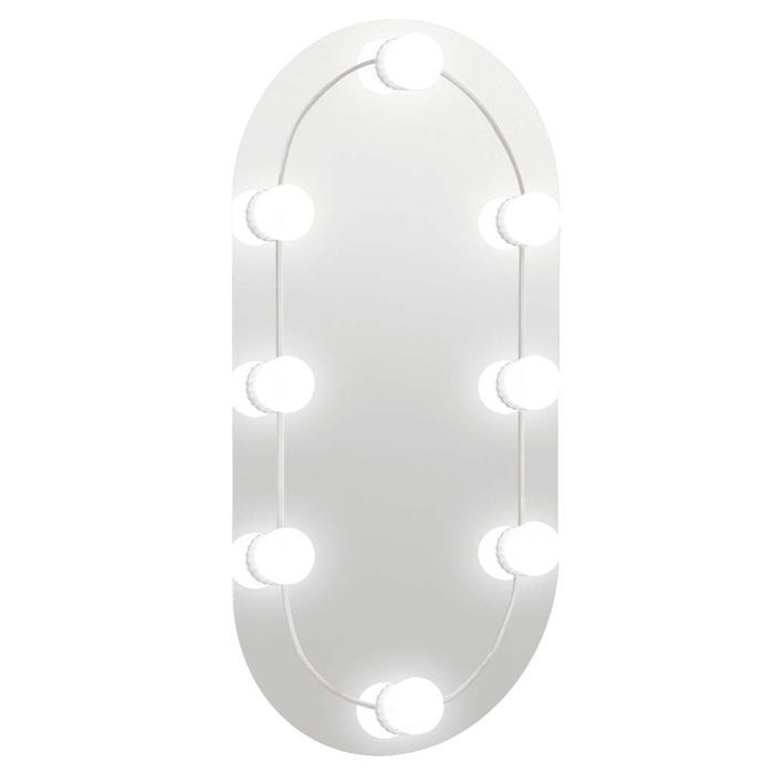 Lustro Z Lampami Led, 60X30 Cm, Szklane, Owalne