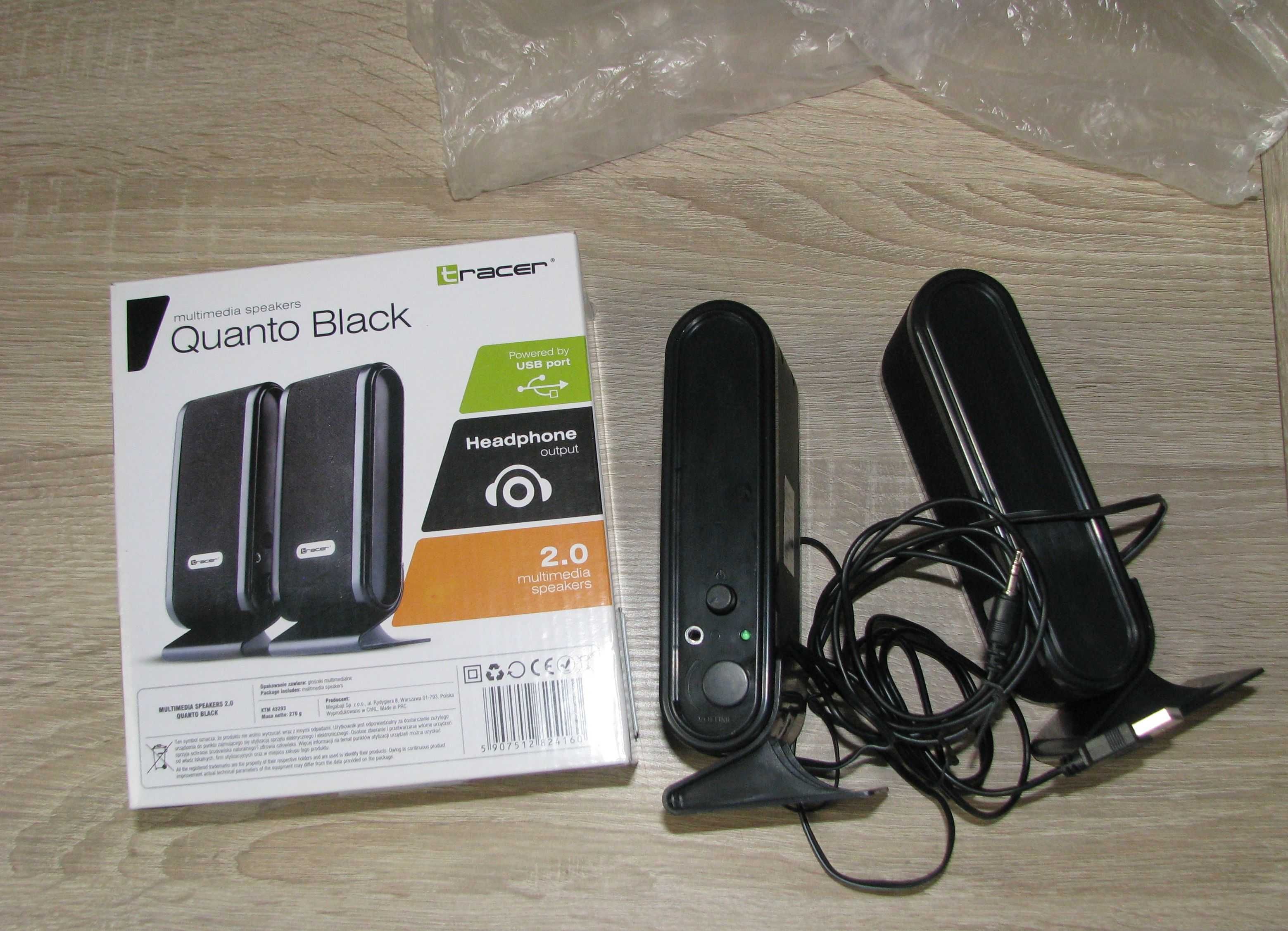 Głośniki multimedialne TRACER Multimedia Speakers 2.0 Quanto Black