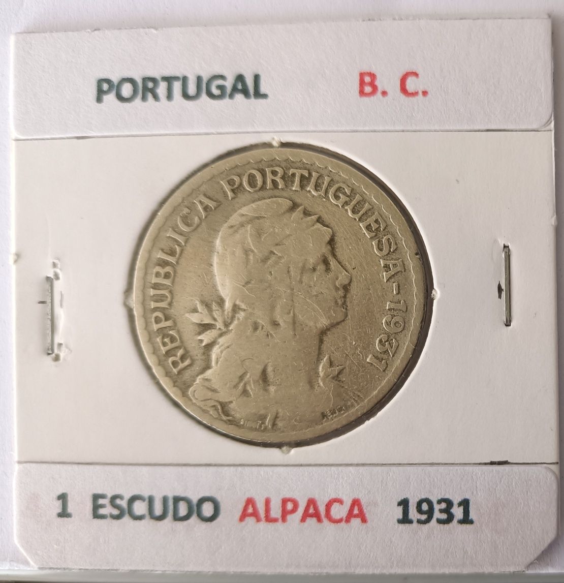 Moedas Da 2ª  República Portuguesa  « 1 Escudo alpaca »