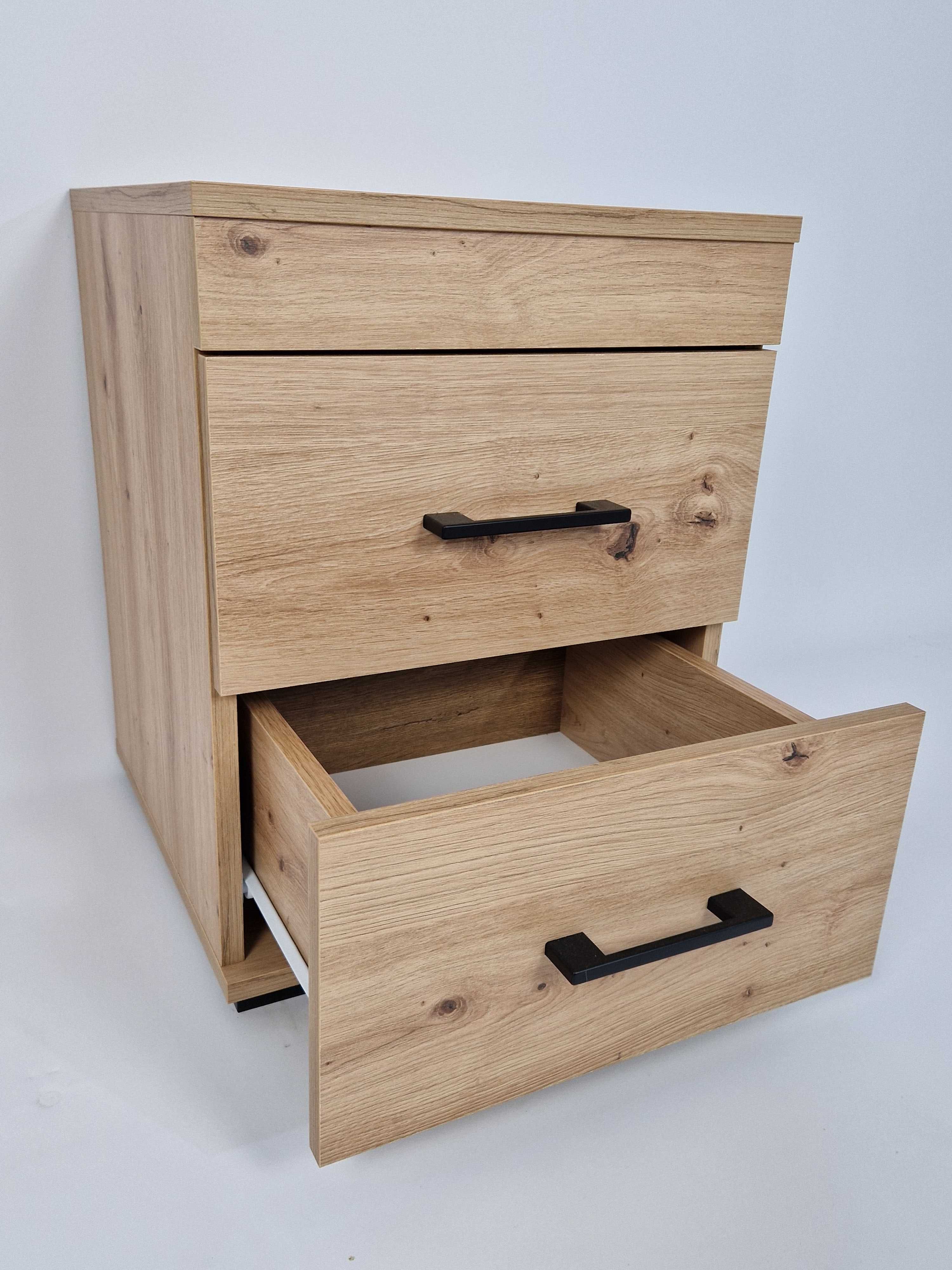SZAFKA STOLIK NOCNY 40cm dąb sonoma/dąb artisan/biały mat
