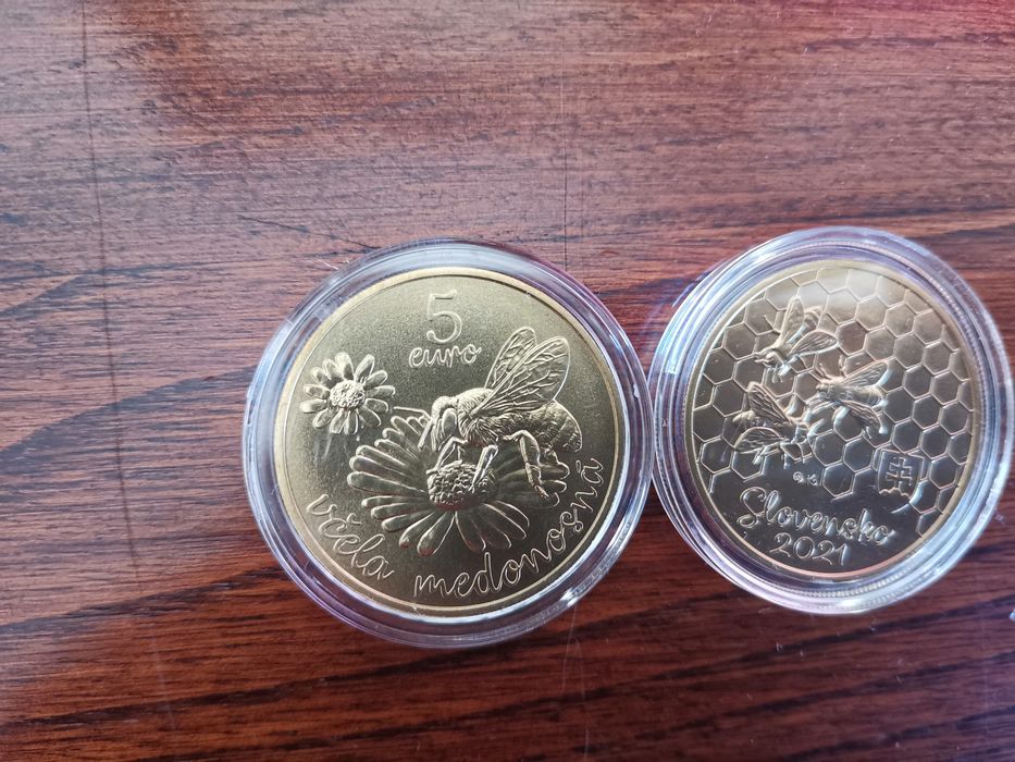 Moeda Abelha Eslováquia 2021 - da coleção Fauna